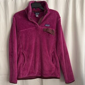Patagonia‎ Women's Re-Tool Snap-T Quarter Pullover Fleece Berry Pink Size Large